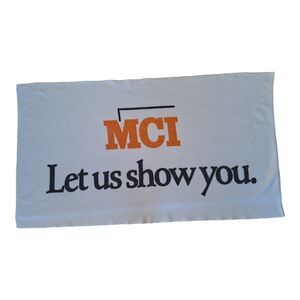 1980s Vintage Beach Towel MCI Telecommunications EUC Terrycloth 33 X 58